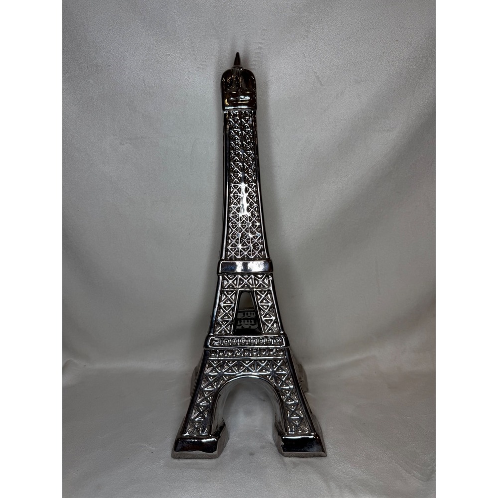 Pier 1 Imports Eiffel Tower Silver Ceramic Sculpture Paris Decor SKU 3117796 19"